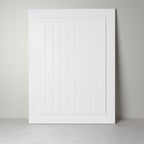 Front Hampton 19 mm do mebli IKEA, biały lakier, rama z panelem z pionowymi rowkami