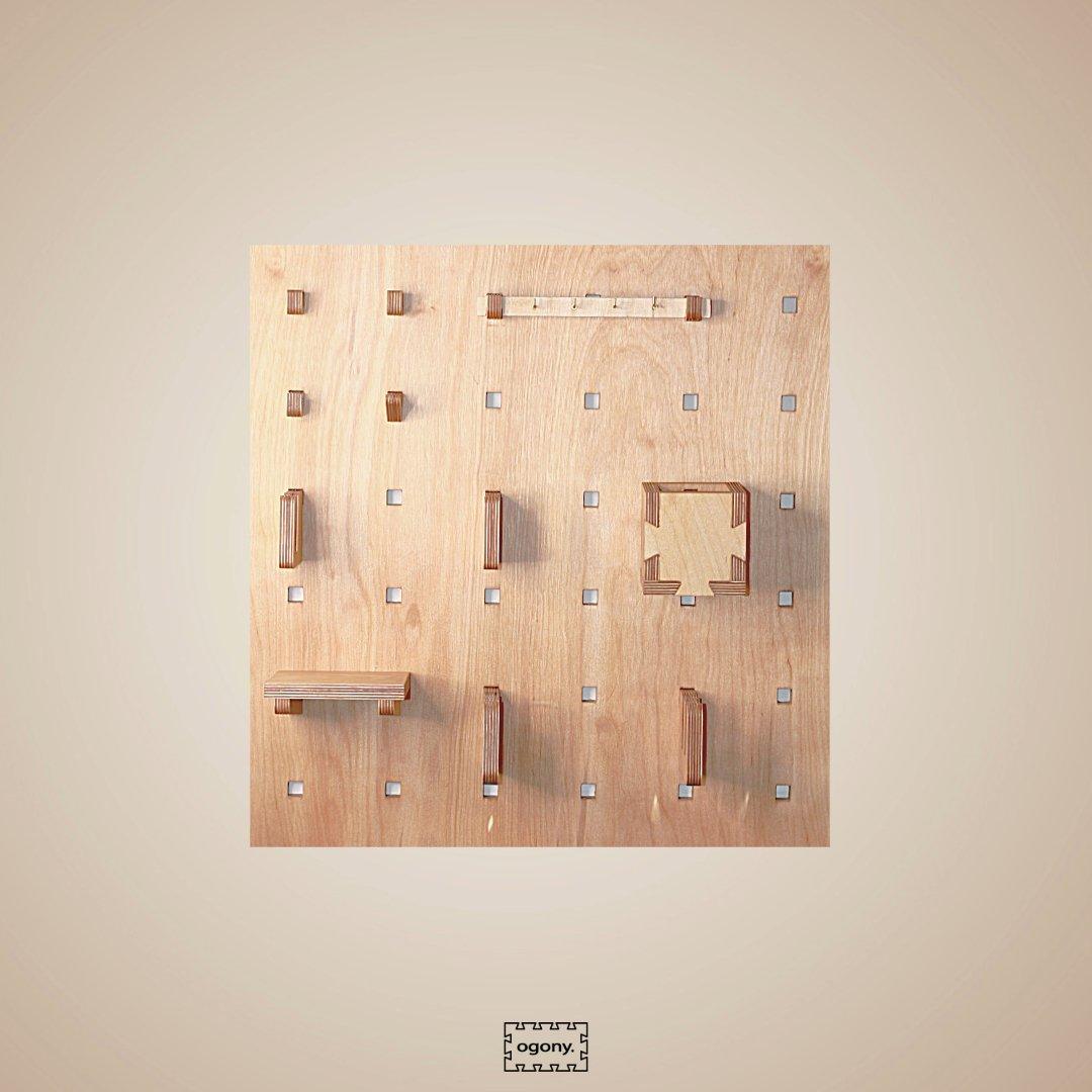 Pegboard Zestaw Startowy 60x60 cm - Ogony - 1
